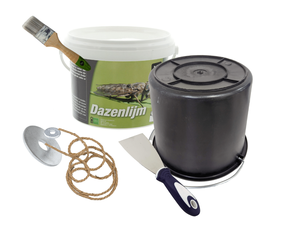 complete set voor maken van dazenval met dazenlijm