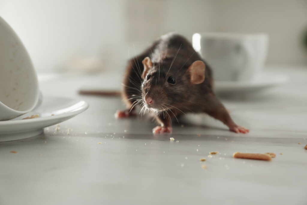 Rat bij vuile vaat