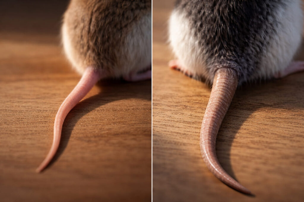Verschil staart muis en rat