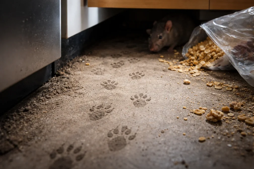 Waar vind je pootafdrukken van ratten